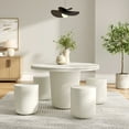 thumbnail image 2 of Modway Brion 5-Piece Indoor/Outdoor Concrete Dining Table Set in White, 2 of 10