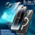 thumbnail image 3 of JETech 5 in 1 Magnetic Case for iPhone 14 Pro 6.1-Inch with 2-Pack Tempered Glass Screen Protector and Camera Lens Protector, Compatible with MagSafe, Shockproof Bumper Phone Cover (Black), 3 of 7