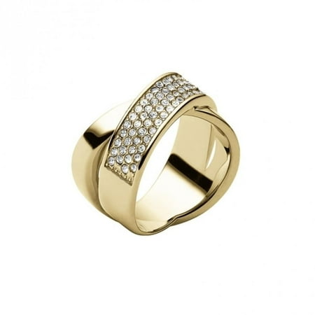 Michael Kors Gold Pvd Criss Cross Pave Ring Size 7 Michael Kors Gold Pvd Criss Cross Pave Ring Size 7 Mkj28677107 Msrp 95