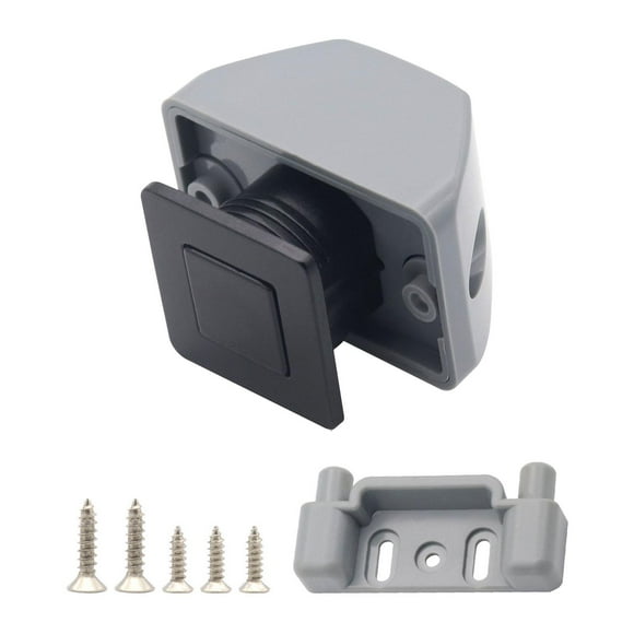 Lipstore Loquet à Bouton-Poussoir Robuste de Remplacement Loquet d'Armoire à Poussée pour VR Loquet Marin pour Bateaux Noir Gris