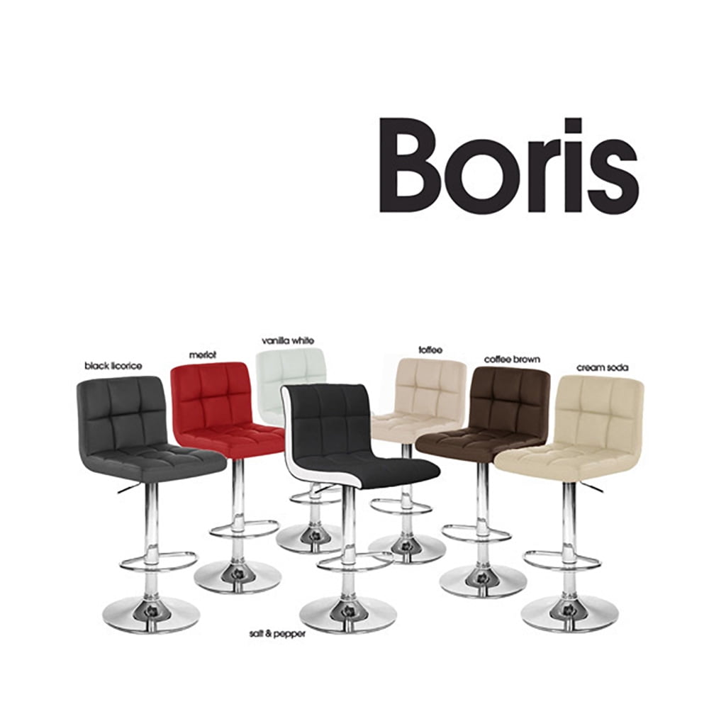 Modern Home Boris Contemporary Adjustable Height Bar/Counter Stool - Chrome Base/Footrest Barstool (Merlot)