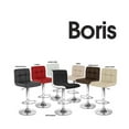 thumbnail image 6 of Set of 4 Modern Home Boris Contemporary Adjustable Height Bar/Counter Stool - Chrome Base/Footrest Barstool (Coffee Brown), 6 of 7