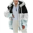 thumbnail image 3 of Brondbend Women's Fleece Jackets Winter Coats for Women Zipper Hooded Drawstring Multicolour Long Sleeve Plush Outerwear Oversized Casual Fall Winter Outdoor Warm Clothes,Light Blue, 3 of 6