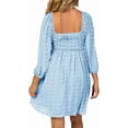 thumbnail image 2 of Women Long Sleeve Maternity Dress Square Neck Swiss Dot Casual Loose Short Dresses, 2 of 5