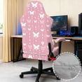 thumbnail image 4 of Xoenoiee Pink Butterfly Print Stretchable Gaming Chair Cover with Armrest Protector Washable Elastic Computer Chair Slipcover Anti-Slip Easy to Install Water-Repellent for Office Use, 4 of 7