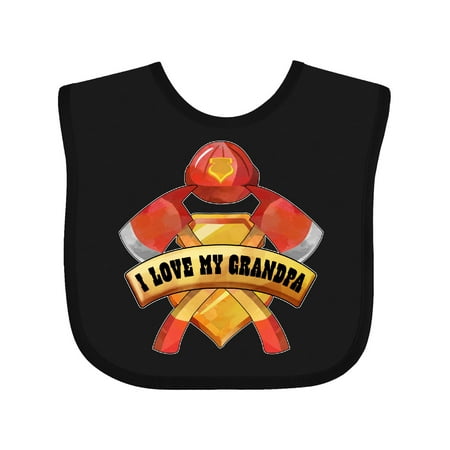 

Inktastic I Love My Grandpa- Firefighter Axes Badge Helmet Gift Baby Boy or Baby Girl Bib
