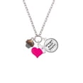 thumbnail image 2 of Delight Jewelry Silvertone Small Chocolate Cupcake with Crystal Sprinkles - Hot Pink Heart Nurse Strong Zoe Necklace, 2 of 4