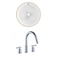 thumbnail image 1 of 16.5-in. W Round Bathroom Undermount Sink Set In White - Chrome Hardware AI-22754, 1 of 8