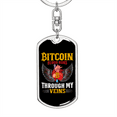 thumbnail image 5 of Bitcoin Blood Runs Through My Veins Crypto Stainless Steel or 18k Gold Premium Swivel Dog Tag Keychain, 5 of 16
