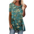 thumbnail image 1 of Blusa de manga corta con cuello redondo de verano para mujer Pompotops hkajfhjk468724, 1 of 5
