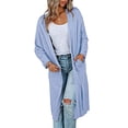 thumbnail image 2 of Womens Long Sleeve Open Front Cardigan Sweaters Lightweight Casual Knit Sweater Coats Long Cardigan, 2 of 6