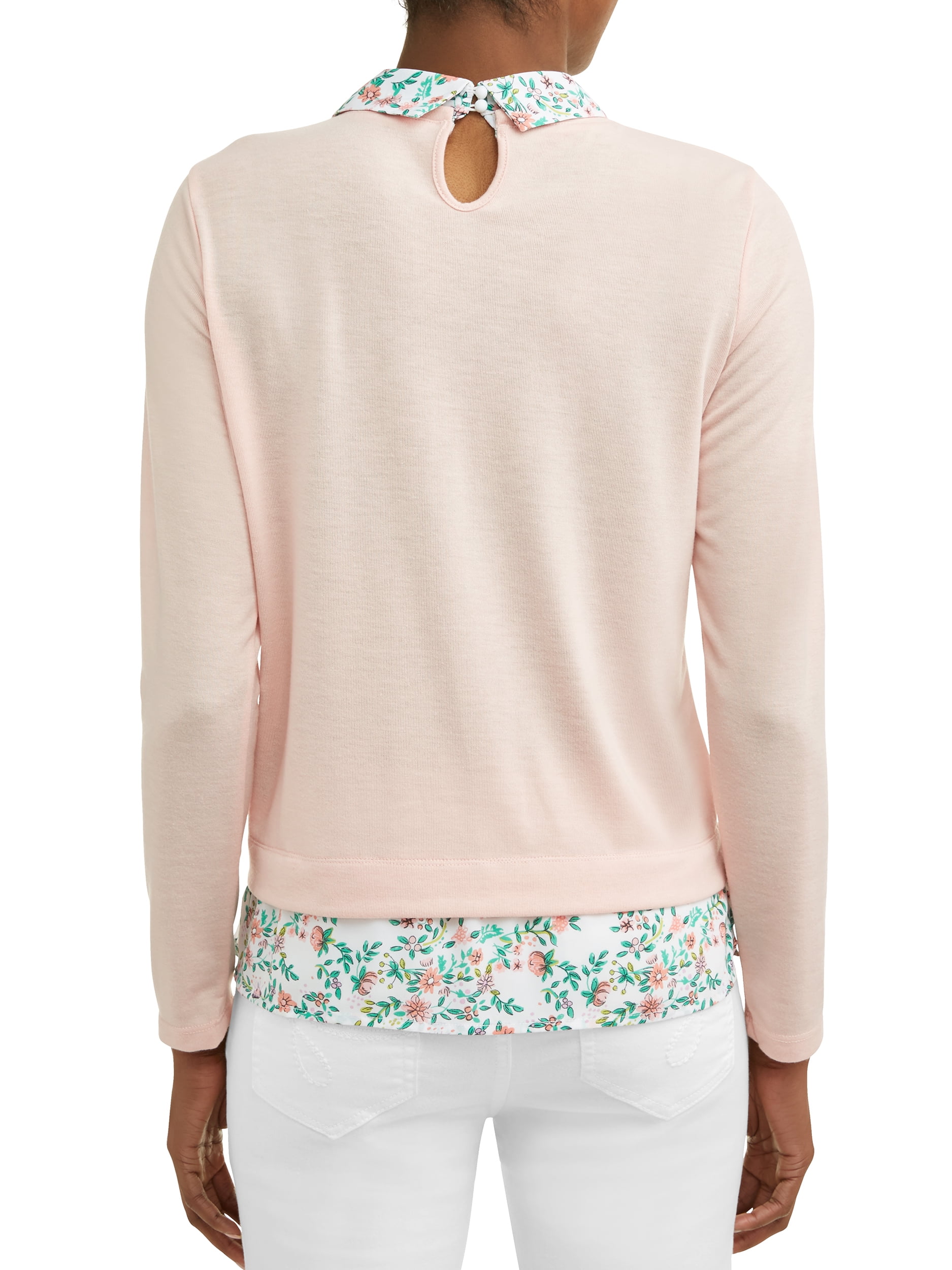 women's sweater with built in collar