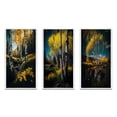 thumbnail image 2 of Designart "Blossoming Birches on Sunny Lake Day II" Landscape Forest Framed Wall Art Set Of 3 - Yellow Forest Frame Canvas Set For Living Room Decor, 2 of 6