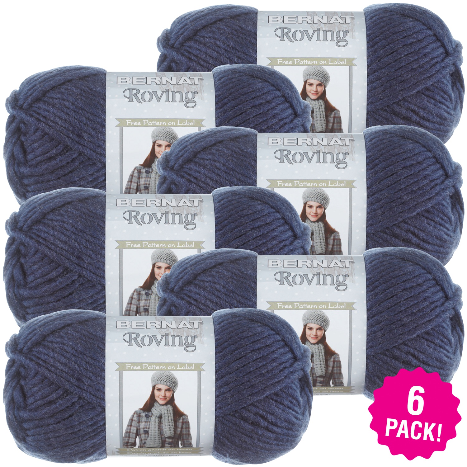 Bernat Roving Yarn - Cobalt, Multipack of 6