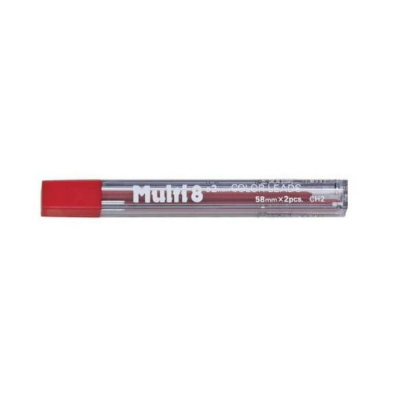 Pentel 1 Tube/2 Multi 8 Color 2 mm Lead Refill, Red (CH2-B)