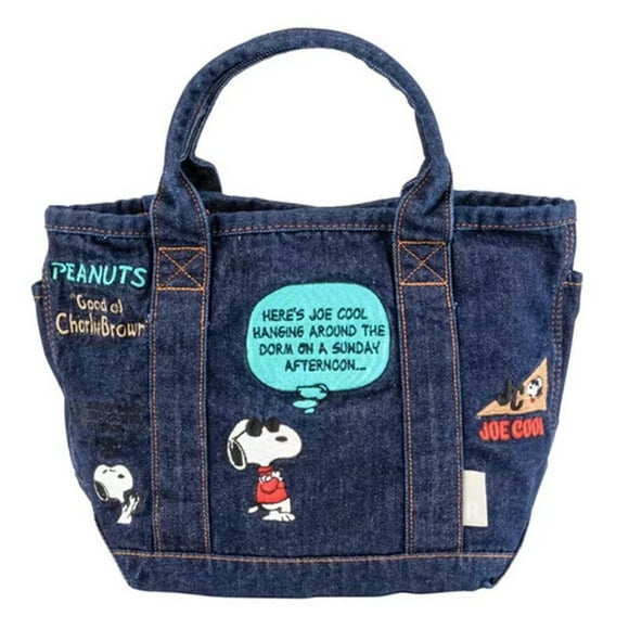Bolsa de almuerzo Snoopys Anime, reutilizable, a prueba de fugas, de mezclilla