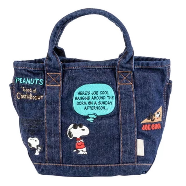 Bolsa de almuerzo Snoopys Anime, reutilizable, a prueba de fugas, de mezclilla