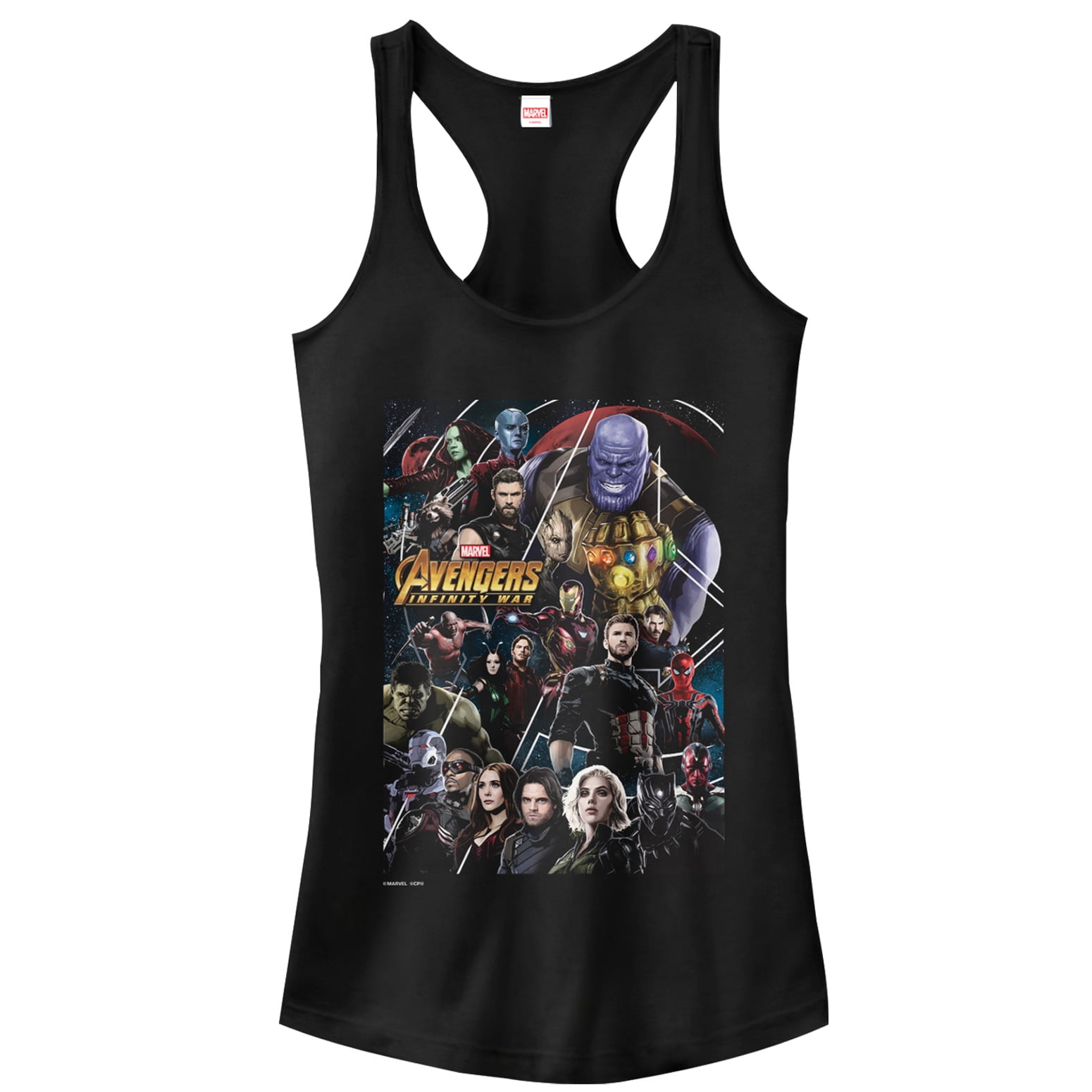 Junior's Marvel Avengers: Infinity Character View Racerback Top Black Small - Walmart.com