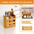 thumbnail image 3 of Estante para secar platos Greenual Bamboo de 3 niveles con soporte para utensilios, 3 of 7