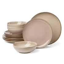 Oneida Organic Shades Clay 12-Piece Brown Stoneware Tableware Set (Service for 4)