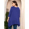 thumbnail image 7 of SHOWMALL Plus Size Shirt for Women 3/4 Sleeve Royal Blue 3X Blouse Swing Tunic Top Lace Crewneck Maternity Loose Fitting Clothes&nbsp;, 7 of 7