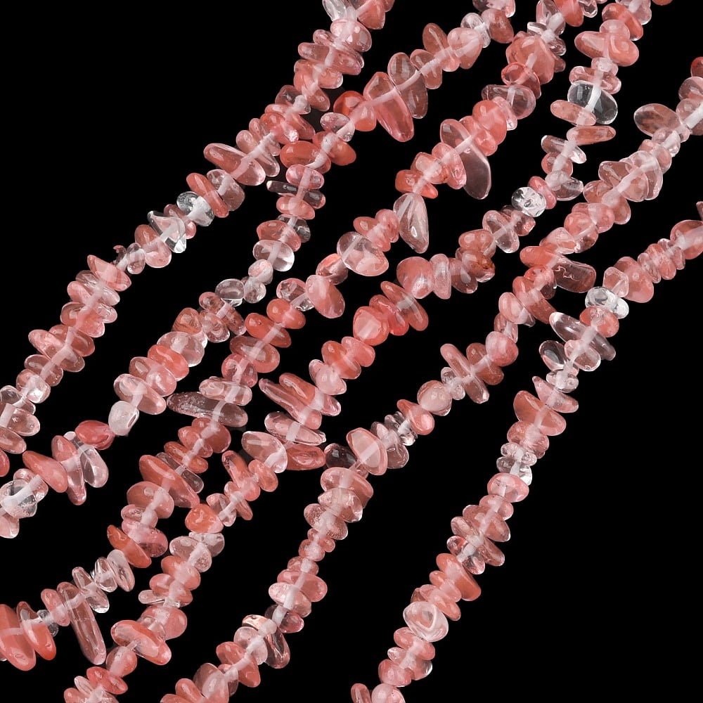 10 strand Cherry Quartz Glass Beads Strands Chip 1.5~4.5x3~13x2.5~8mm Hole: 0.6mm 30.94~31.97 inch(78.6~81.2cm) Cherry Quartz Glass