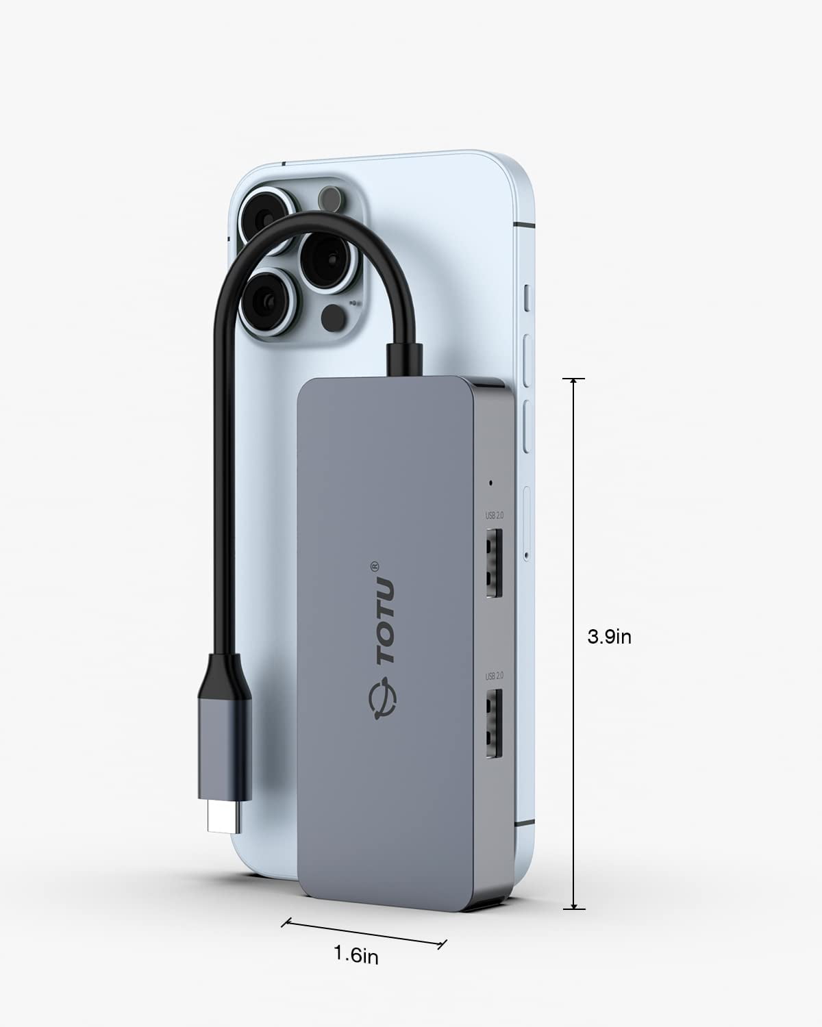 USB C Hub, Docking Station, 6-in-1 Docking Station Type C Hub with 4K HDMI Port, VGA Port, 2 USB 2.0 Ports, SD/TF Card Reader, for Macbook and Other Type C Laptops