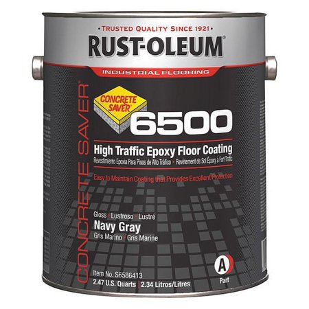 Rust-Oleum 1 gal Floor Coating, High Gloss Finish, Navy Gray, Solvent Base