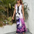 thumbnail image 3 of Funny Cute Panda Sleeveless Dress Woman Fashion Long Dresses Women's Summer Suit Dress 2025, 3 of 7