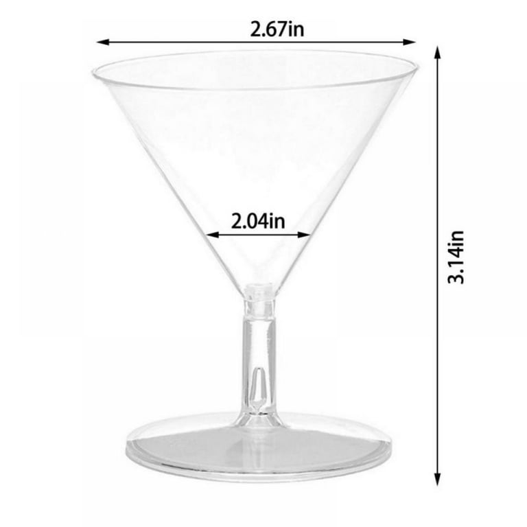 Ægte obligat inerti Plastic Martini Glasses - 24 Pcs Disposable Hard Plastic Clear Margarita  Glasses - 2 oz Bulk Party Cocktail Drinking Cups for Wedding, Mardi Gras,  Birthday Parties & All Occasions - Walmart.com