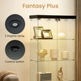 thumbnail image 6 of Glass Display Case with Door, Display Cases for Collectibles with 4-Tier Shelves and 2 Lights, Floor Freestanding Glass Display Cabinet Curio Cabinets with Glass Doors for Living Room, Bedroom, Black, 6 of 9