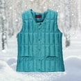 thumbnail image 2 of Fiaer Womens Button Vest Sleeveless Fashion Solid Color Plaid Tanks Slim Fit Warm Button down Tops Pockets Blue One Size, 2 of 3