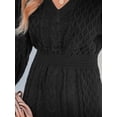 thumbnail image 6 of Cupshe Women's Black Cable Knit V-Neck Sweater Dress, Size S-XL, 6 of 6
