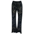 thumbnail image 4 of HNMKIU High Waist Lace Detail Bodysuit Leggings with Ruffle Design for a Fashionable Trousers for Women Black_002,L, 4 of 4