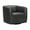 Pewter, variant on Armen Living Melanie Modern Leather Swivel Barrel Chair in Gray