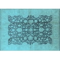 thumbnail image 1 of Ahgly Company Indoor Rectangle Oriental Light Blue Traditional Area Rugs, 2' x 5', 1 of 4