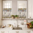 thumbnail image 3 of 3 Piece Kitchen Curtains and Valances Set Spring Floral Cafe Curtains 36 Inch Length Daisy Sunflowers Wisteria Hummingbird Beige Valance & Tier Curtain for Living Room Bedroom 54"x18"+27"x36"*2, 3 of 6