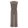 thumbnail image 5 of CHUMUD Two Piece Sets for Women Petite Wide Leg Pants Set Summer Outfits Sleeveless Crew Neck Crop Tops Trousers Matching Sets Casual Going Out, 5 of 9