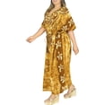 thumbnail image 6 of HAPPY BAY Women's Summer Batik Caftan Loungewear House Dashiki Dress V Neck Kaftan Nightshirts for Women Sleepwear 2X-3X Brown, Turtle, 6 of 6