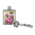 thumbnail image 2 of Pink Roses and Butterly Stainless Steel 1oz Mini Flask Key Chain, 2 of 4