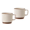 thumbnail image 3 of kowaku 2Pcs Ceramic Coffee Mug Coffee Cup with Handle Housewarming Wedding Gift Tea Mug Cappuccino Mug for Cereal Hot Tea Milk Water, 3 of 9