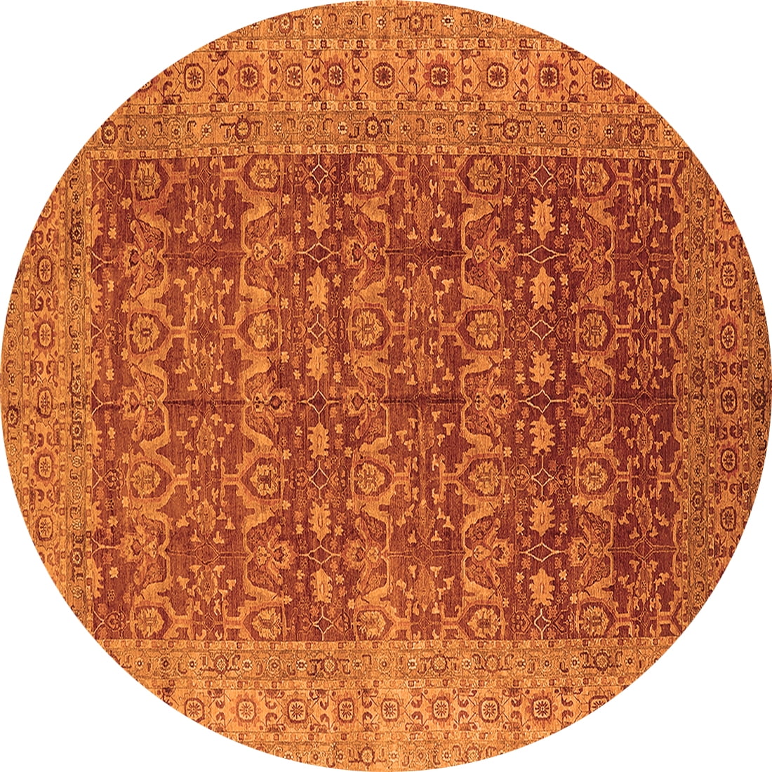 Ahgly Company Indoor Round Oriental Orange Industrial Area Rugs, 8 ...