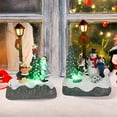thumbnail image 5 of Queilt 2 Pcs Christmas Village Sets, Snowman Tree Santa Christmas Village Scene with Figurines LED Light Christmas Village Accessories Tabletop Decorative Christmas Ornaments for Table Decor (Rustic S, 5 of 5