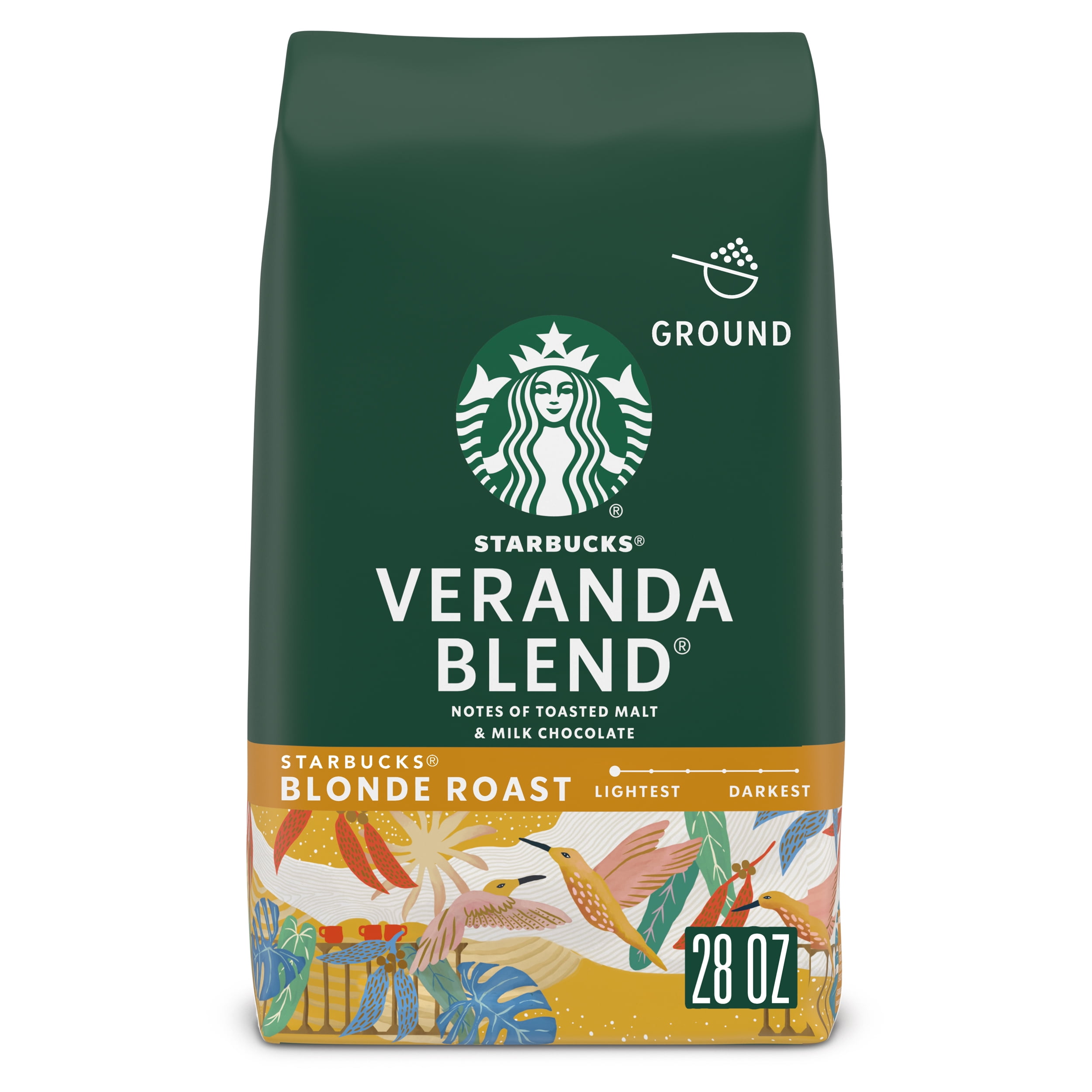 Starbucks Veranda Blend, Ground Coffee, Starbucks Blonde Roast, 28 oz