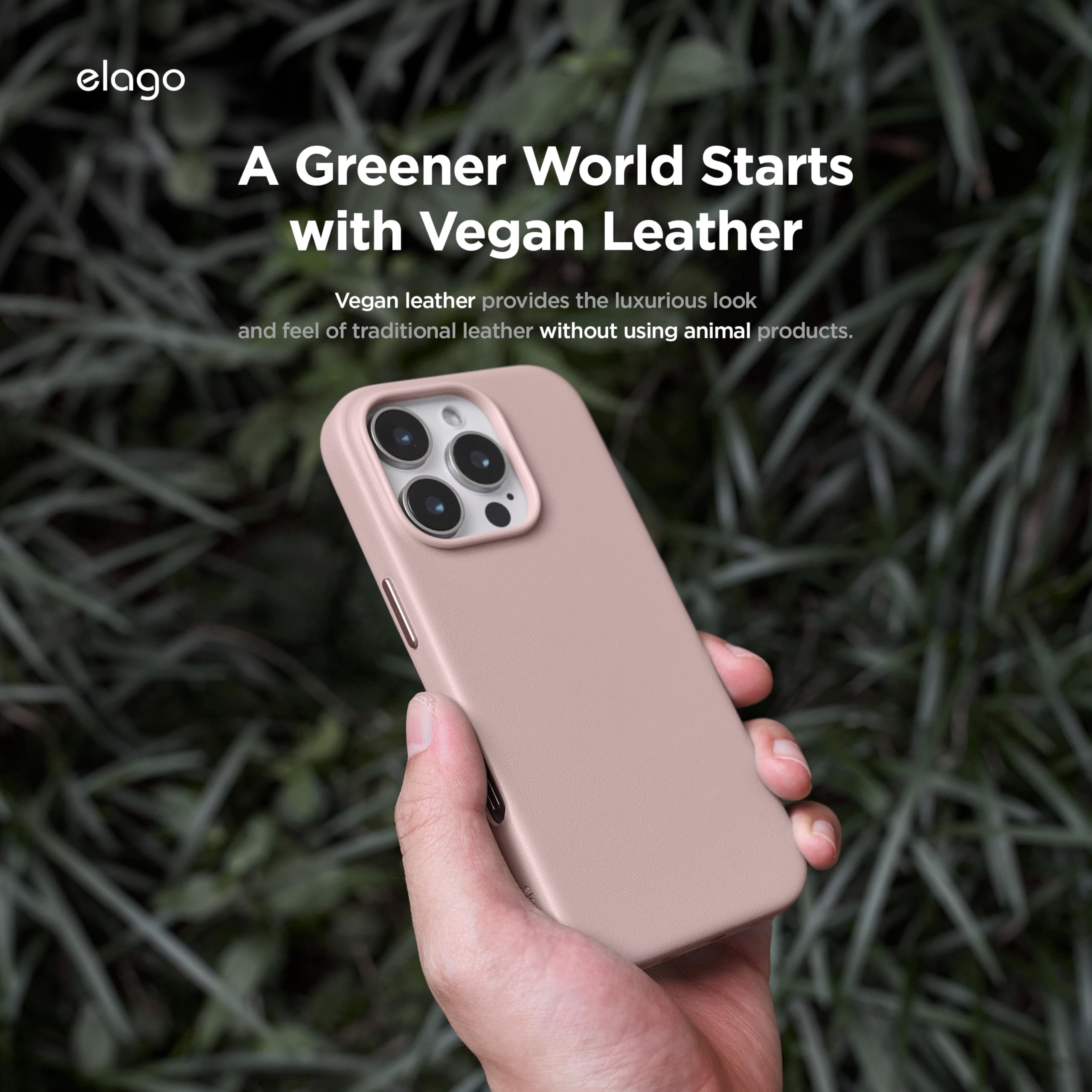 elago Magnetic Leather Case Compatible with iPhone 16 Pro Case, Compatible with All MagSafe Accessories, 6.3 inch - Built-in Magnets, Vegan Leather, Shockproof, Water-Resistant [Lovely Pink]