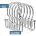 thumbnail image 2 of 12pk Shower Curtain Hooks Rings, Rustproof Metal Balanced Glide Shower Hook, Double Hooks for Bathroom Shower Rod Curtain, Plated Chrome Finish, 2 of 5