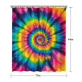 thumbnail image 5 of Colorful Rainbow Tie Dye Spiral Pattern Shower Curtain 72"x84" ,Bathroom Decorative Shower Curtains Set with 12 Hooks,Modern Waterproof Washable Shower Curtain, 5 of 6