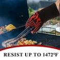 thumbnail image 4 of 1Pair BBQ Gloves Heat Resistant Cooking 1472°F Grilling Gloves for Barbecue Grilling Oven Baking Camping Smoker,F, 4 of 5