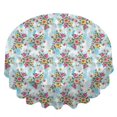 thumbnail image 2 of Pioneer Flower Floral Print Pattern Round Tablecloth 70"x70", Wrinkle Resistant Wipeable Table Cover for Kitchen Dining Room Picnic Patio and Party, 2 of 6