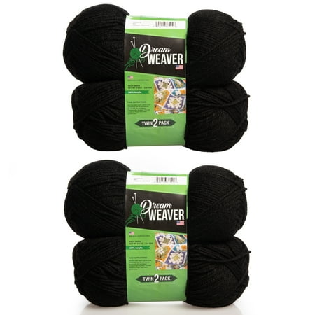 - Dream Weaver (4 Pack) Solid Color S-Twist 100% Acrylic Soft Yarn for Knitting Crocheting Light #3